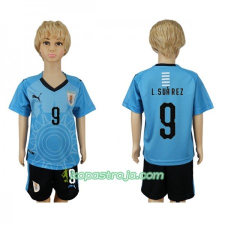 Billiga Fotbollströjor Uruguay L.Suarez 9 Barn VM 2018 Hemma tröja